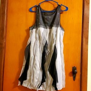 Vera Wang Dress Cocktail Party Bling Ruffle Large